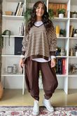 The Sunday Morning 7/8 Twist Pant Chocolate